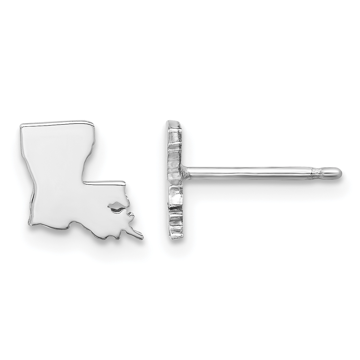 Sterling Silver/Rhodium-plated Louisiana State Earrings (XNE50SS-LA)