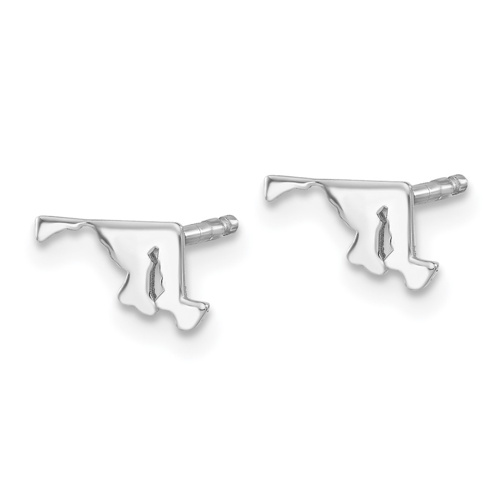 Sterling Silver/Rhodium-plated Maryland State Earrings (XNE50SS-MD)