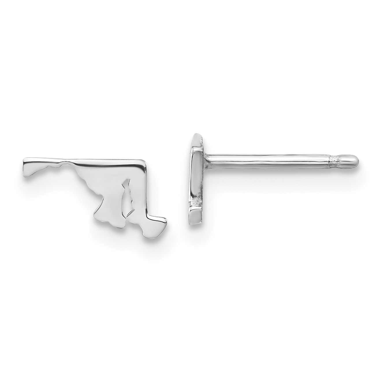 Sterling Silver/Rhodium-plated Maryland State Earrings (XNE50SS-MD)