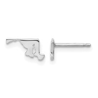 14K White Gold Maryland State Earrings view 1