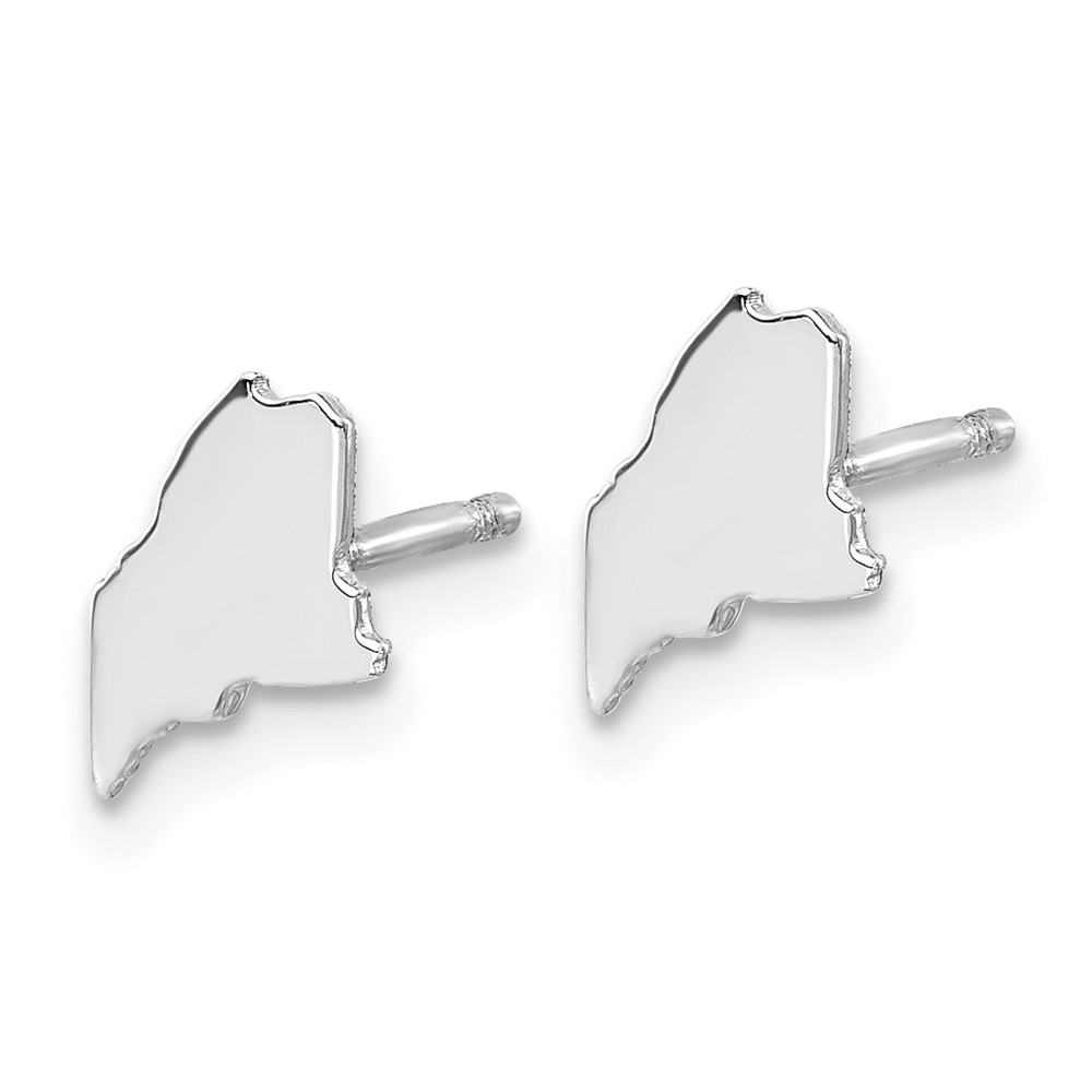 Sterling Silver/Rhodium-plated Maine State Earrings (XNE50SS-ME)
