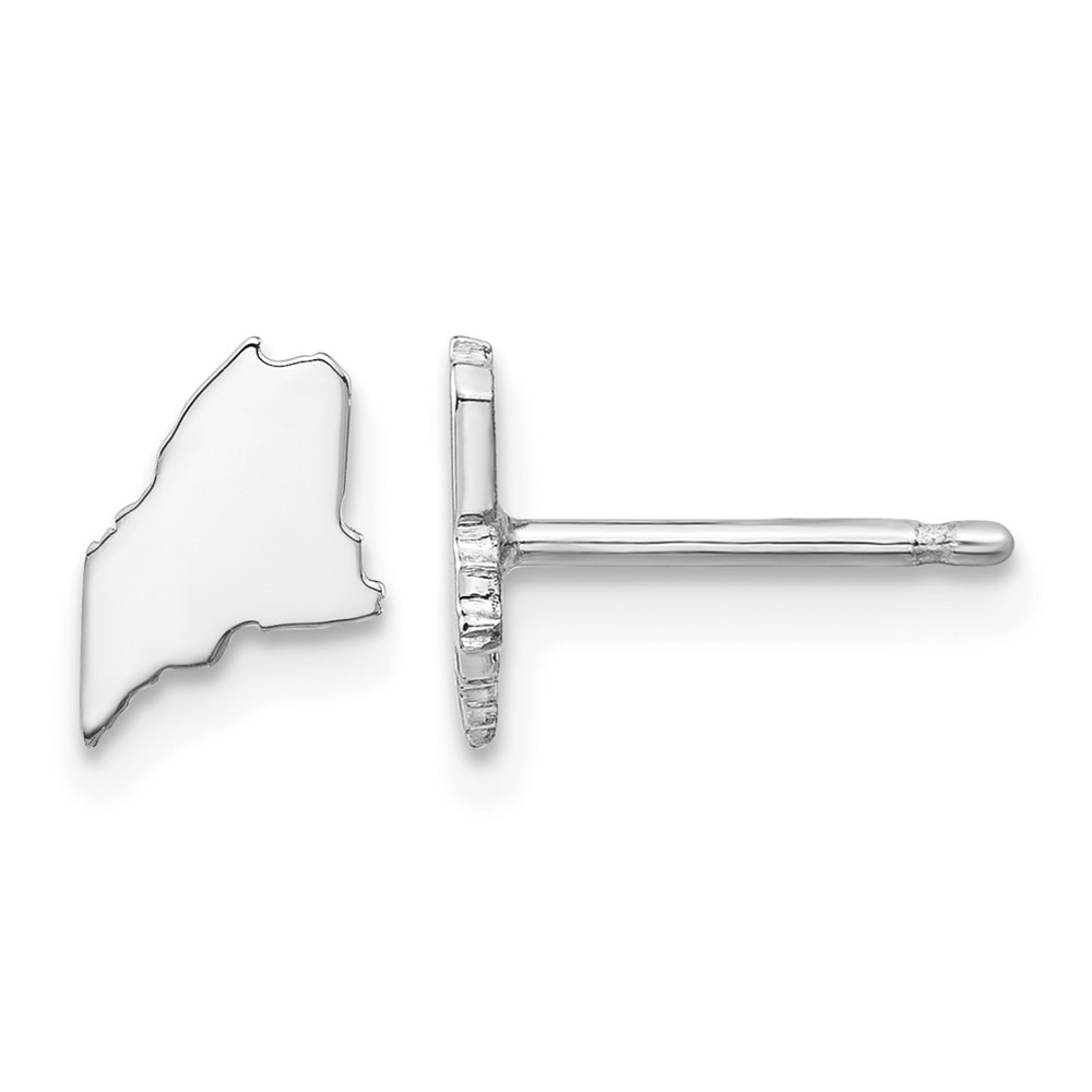 Sterling Silver/Rhodium-plated Maine State Earrings (XNE50SS-ME)