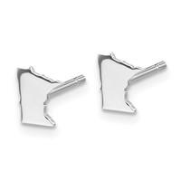 14K White Gold Minnesota State Earrings view 2