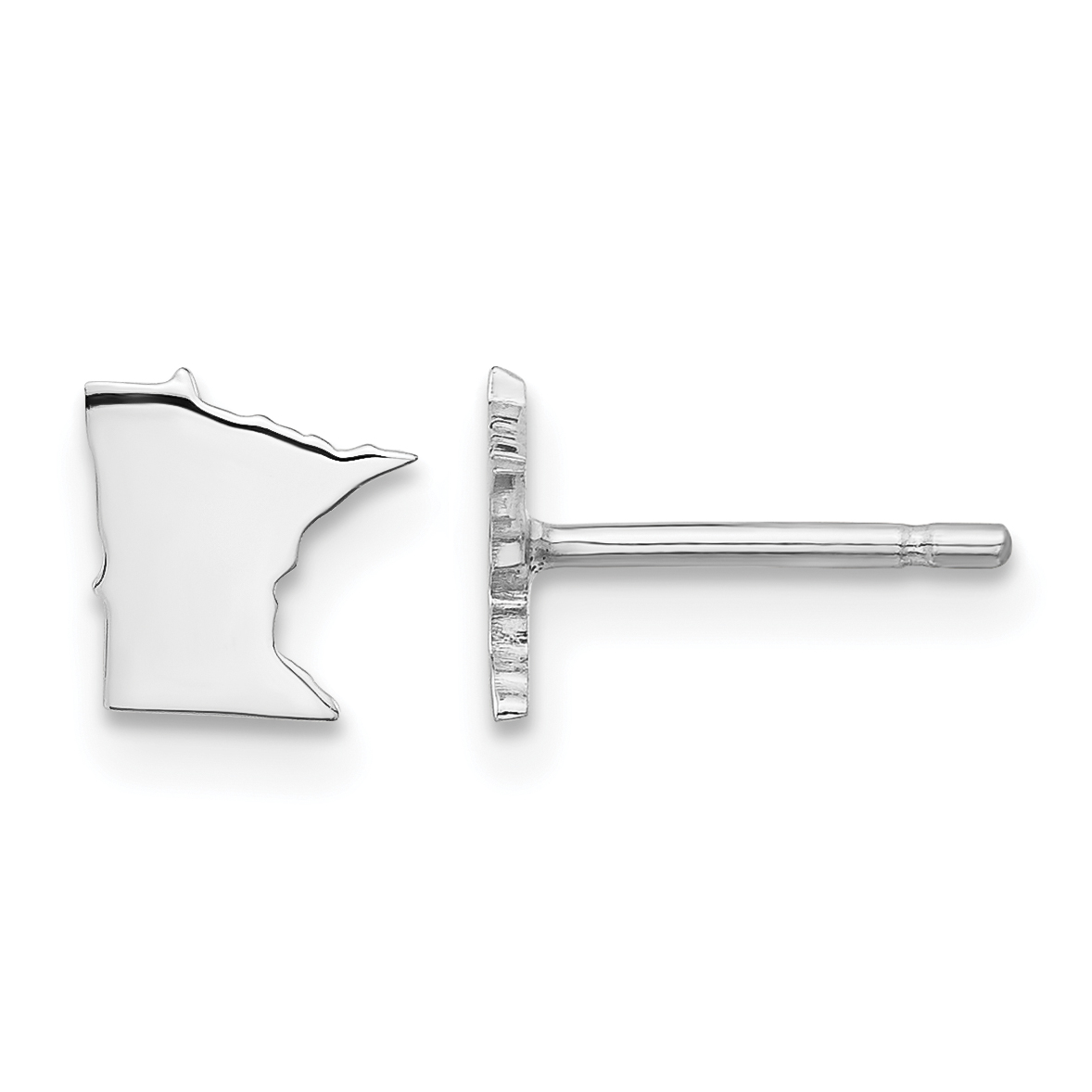 Sterling Silver/Rhodium-plated Minnesota State Earrings (XNE50SS-MN)