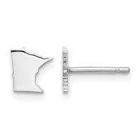 14K White Gold Minnesota State Earrings view 1