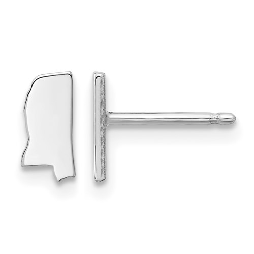 Sterling Silver Rhodium-plated Mississippi State Earrings