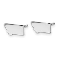 14K White Gold Montana State Earrings view 2