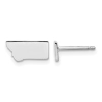 14K White Gold Montana State Earrings view 1