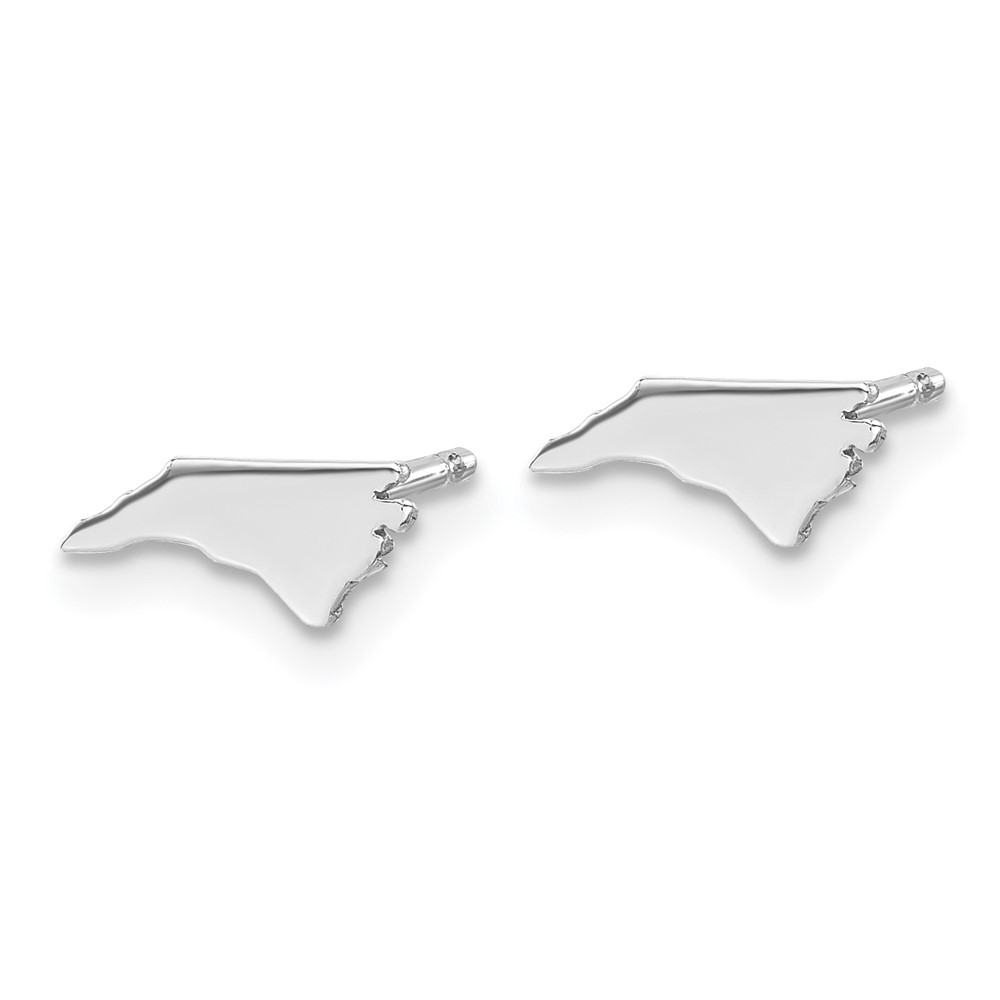 Sterling Silver/Rhodium-plated North Carolina State Earrings (XNE50SS-NC)