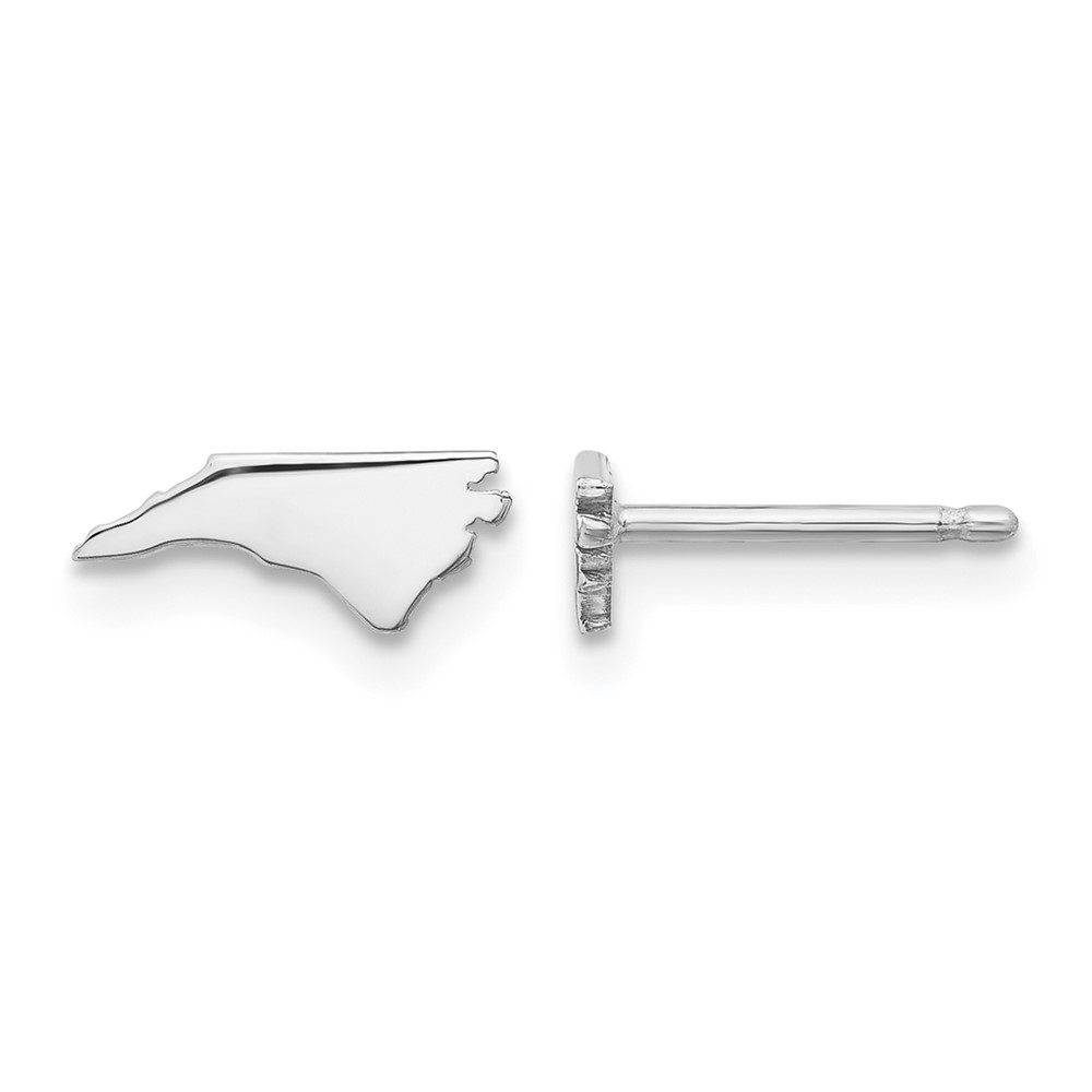 Sterling Silver/Rhodium-plated North Carolina State Earrings (XNE50SS-NC)