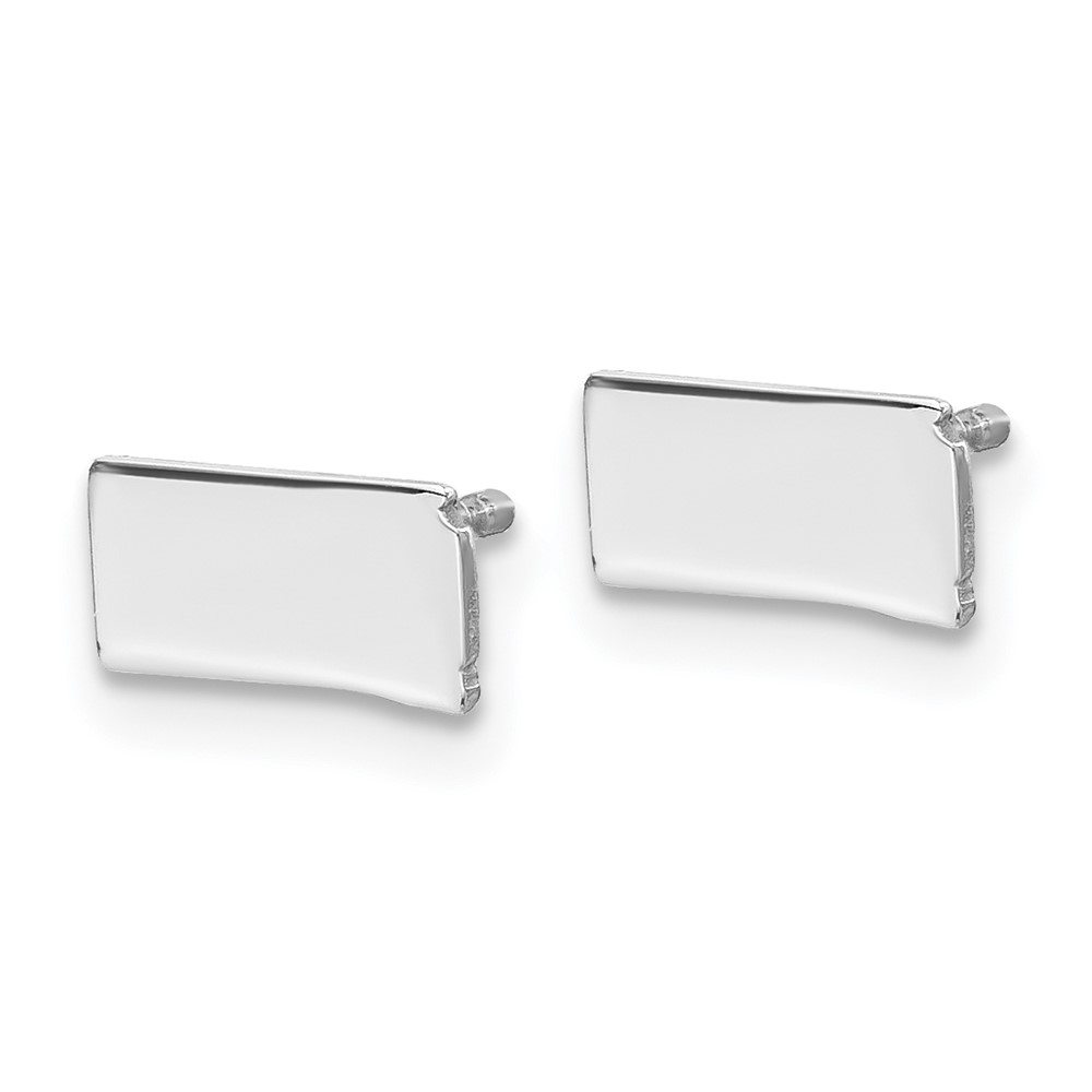 Sterling Silver/Rhodium-plated North Dakota State Earrings (XNE50SS-ND)