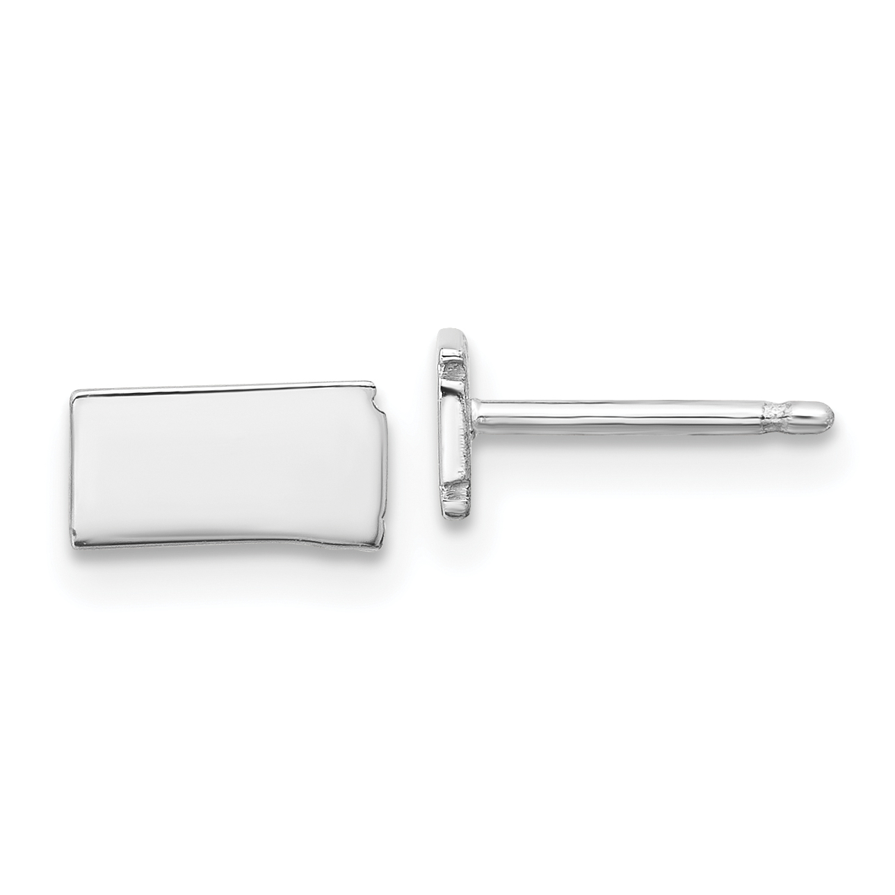 Sterling Silver/Rhodium-plated North Dakota State Earrings (XNE50SS-ND)