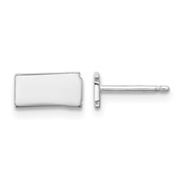 14K White Gold North Dakota State Earrings view 1
