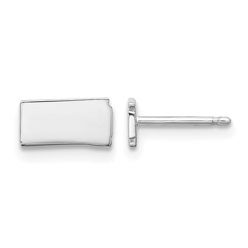 14K White Gold North Dakota State Earrings