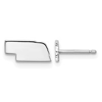 Sterling Silver Rhodium-plated Nebraska State Earrings view 1