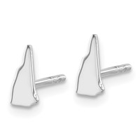 14K White Gold New Hampshire State Earrings view 2