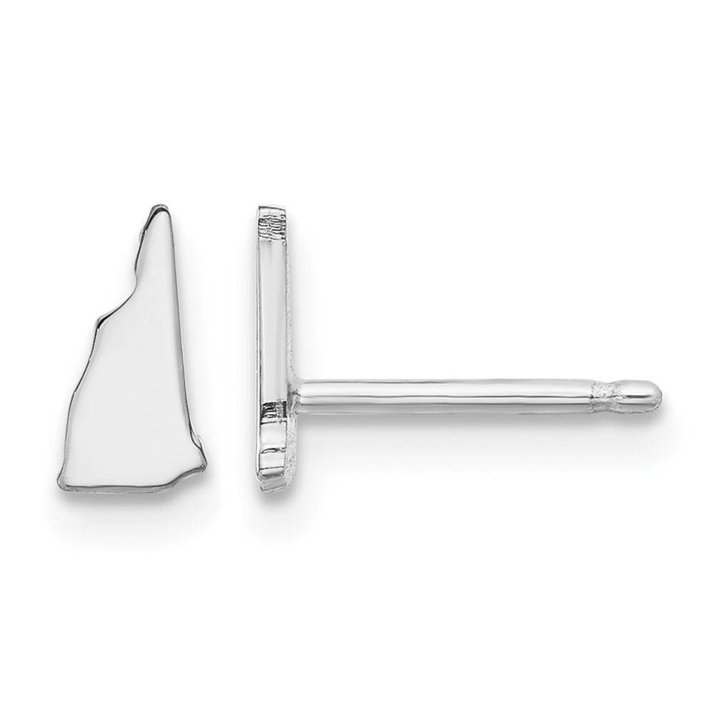 14K White Gold New Hampshire State Earrings