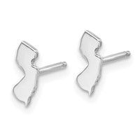 14K White Gold New Jersey State Earrings view 2