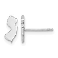 14K White Gold New Jersey State Earrings view 1