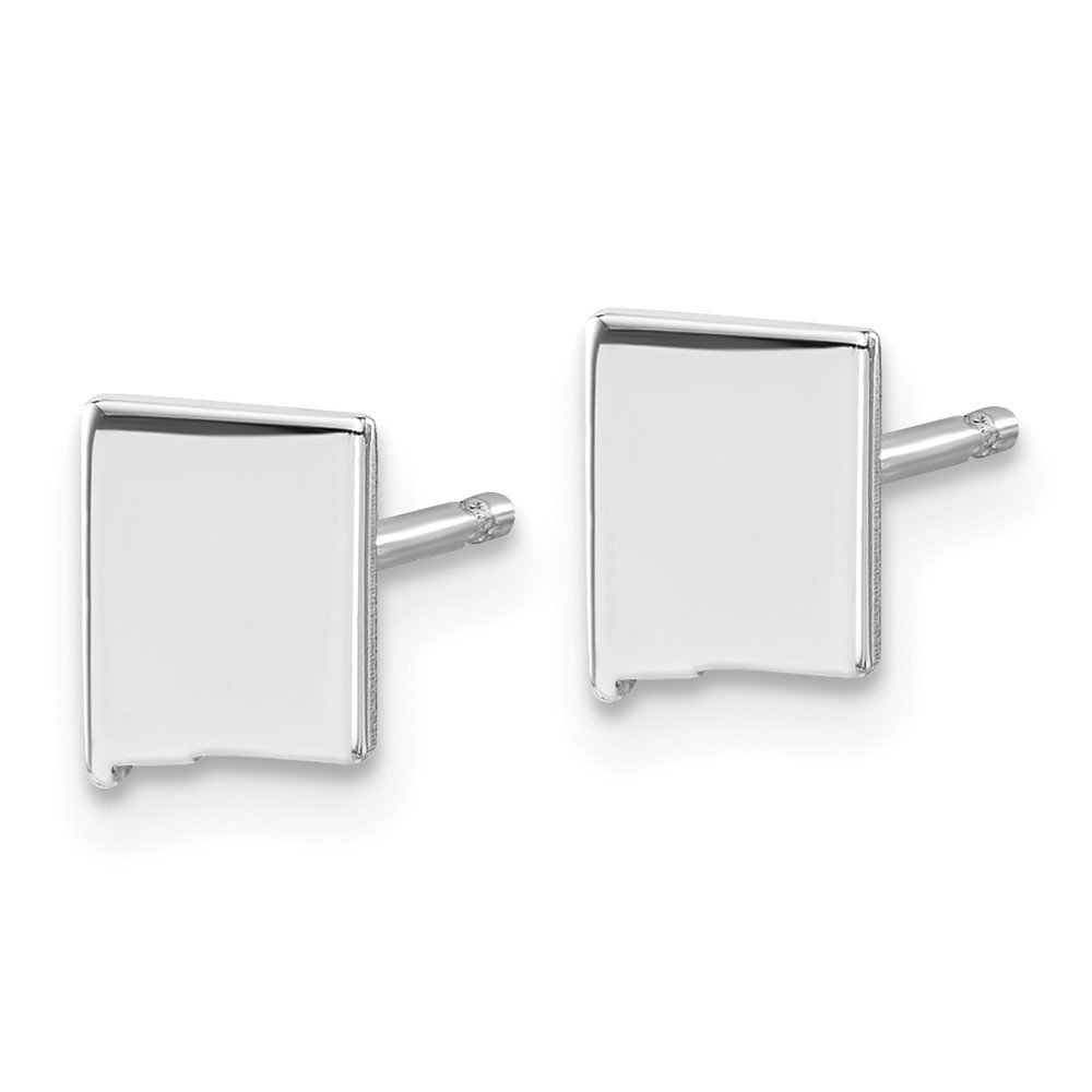 Sterling Silver/Rhodium-plated New Mexico State Earrings (XNE50SS-NM)