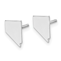 14K White Gold Nevada State Earrings view 2