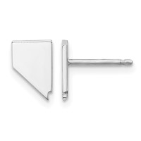 14K White Gold Nevada State Earrings view 1