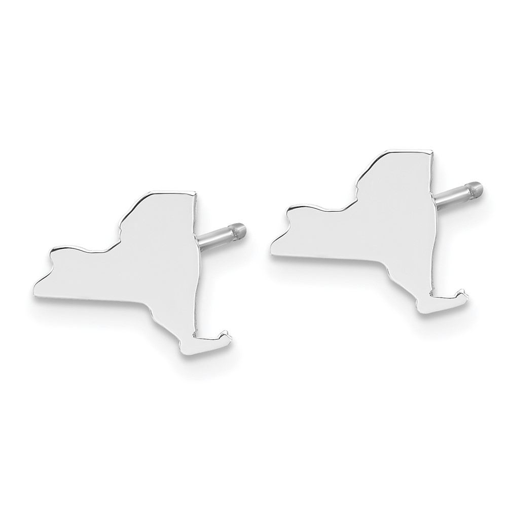 Sterling Silver/Rhodium-plated New York State Earrings (XNE50SS-NY)