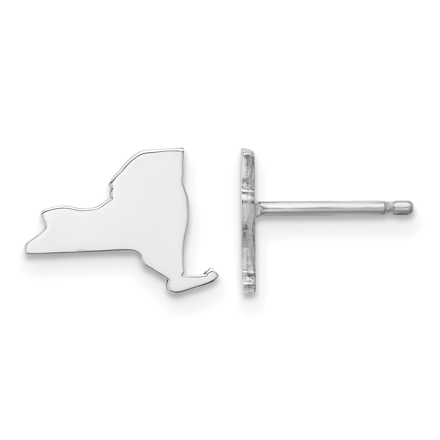 Sterling Silver/Rhodium-plated New York State Earrings (XNE50SS-NY)