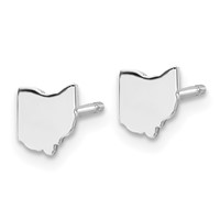 Sterling Silver Rhodium-plated Ohio State Earrings view 2