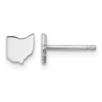 Sterling Silver Rhodium-plated Ohio State Earrings view 1