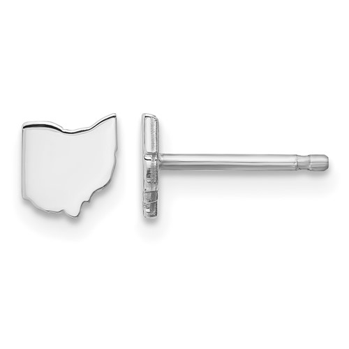 14K White Gold Ohio State Earrings