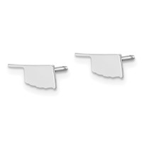 14K White Gold Oklahoma State Earrings view 2