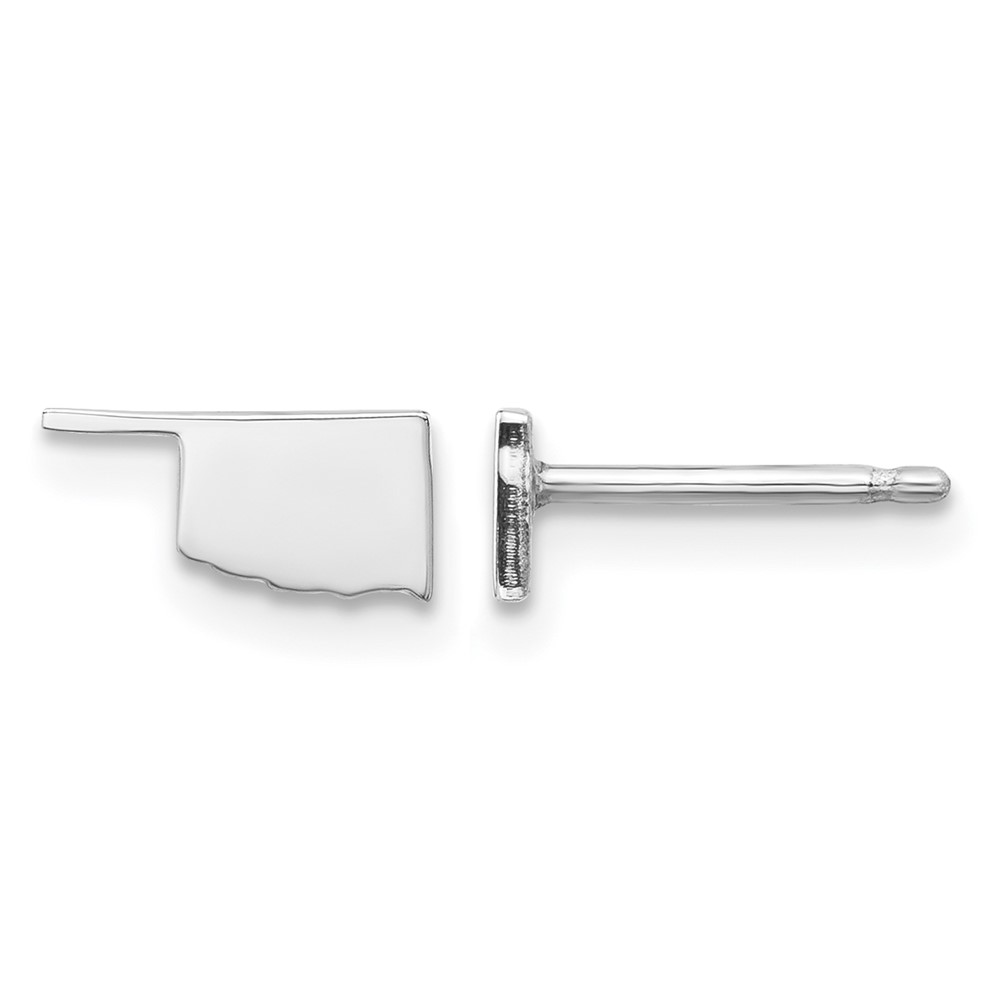 14K White Gold Oklahoma State Earrings