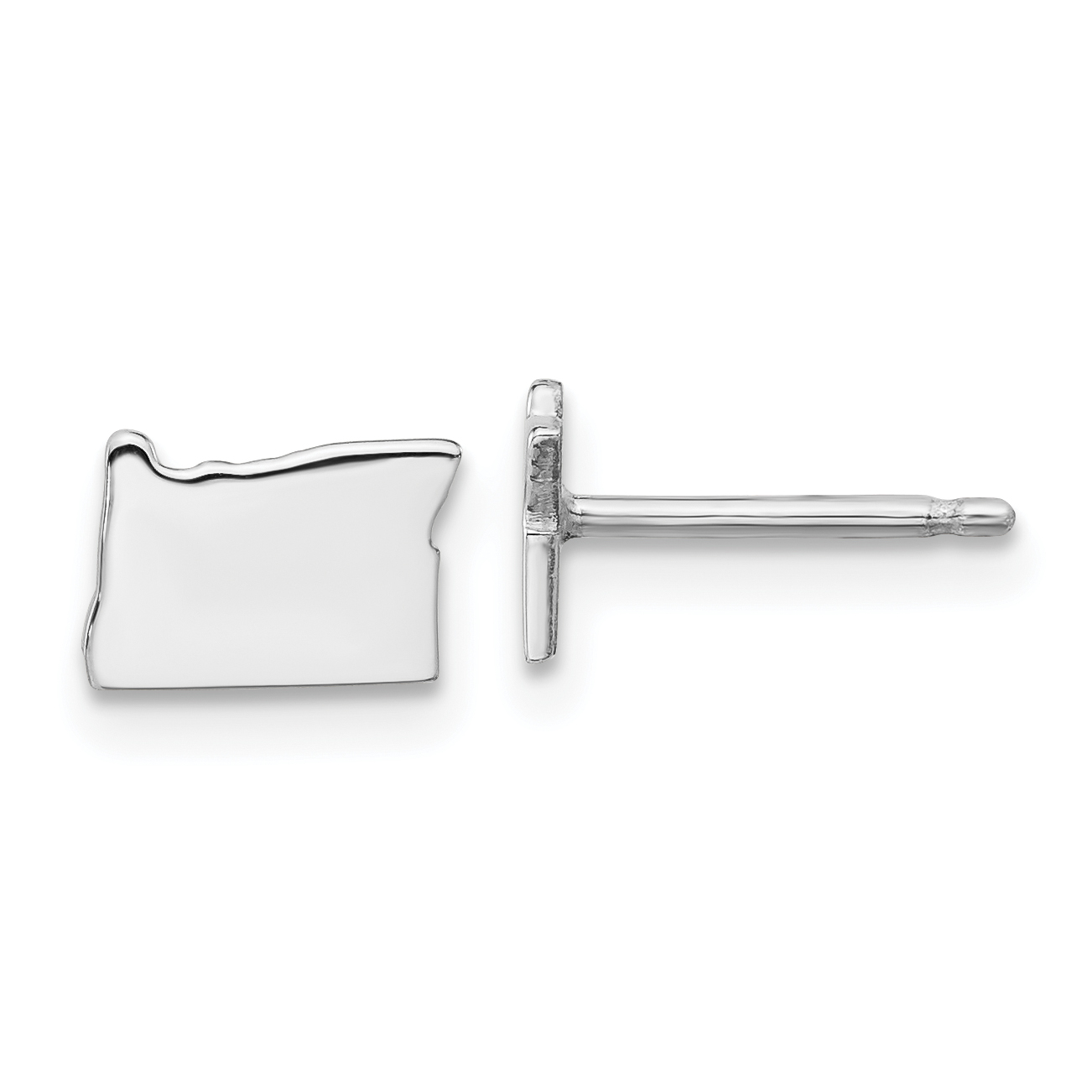 Sterling Silver/Rhodium-plated Oregon State Earrings (XNE50SS-OR)