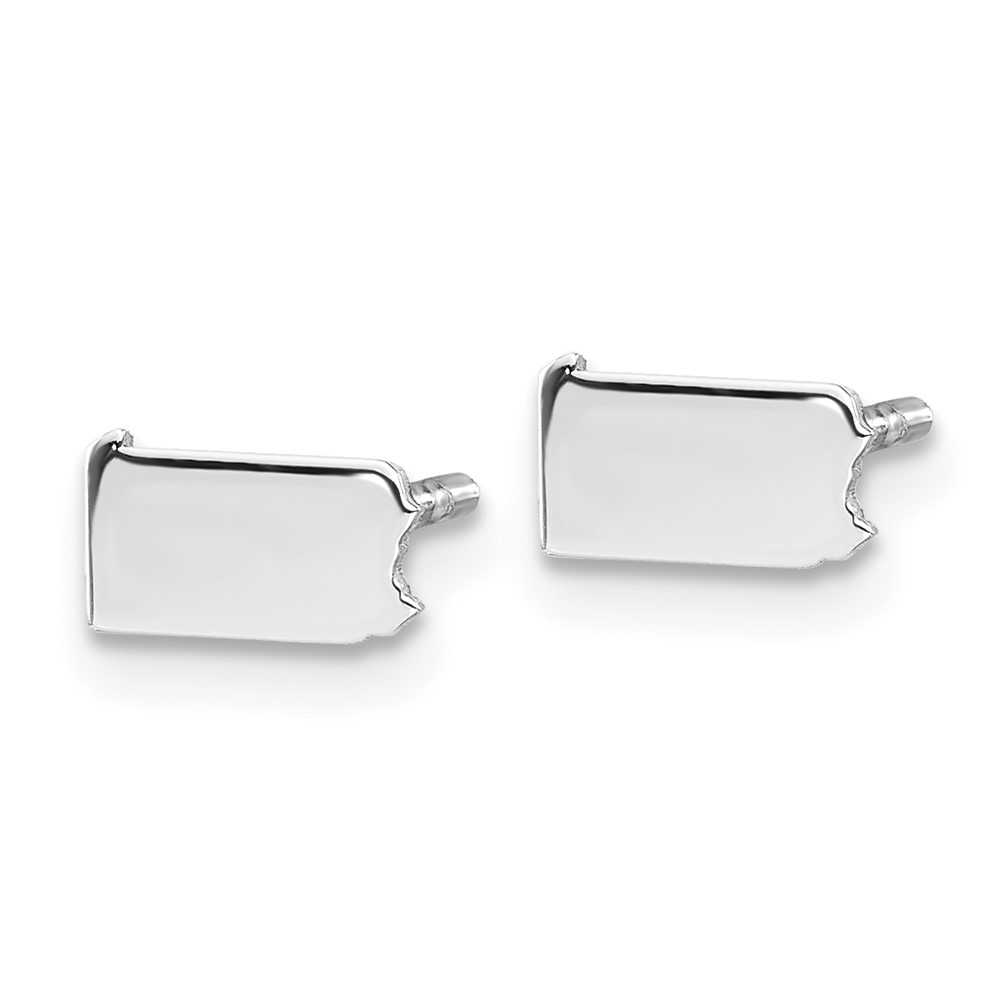 Sterling Silver/Rhodium-plated Pennsylvania State Earrings (XNE50SS-PA)