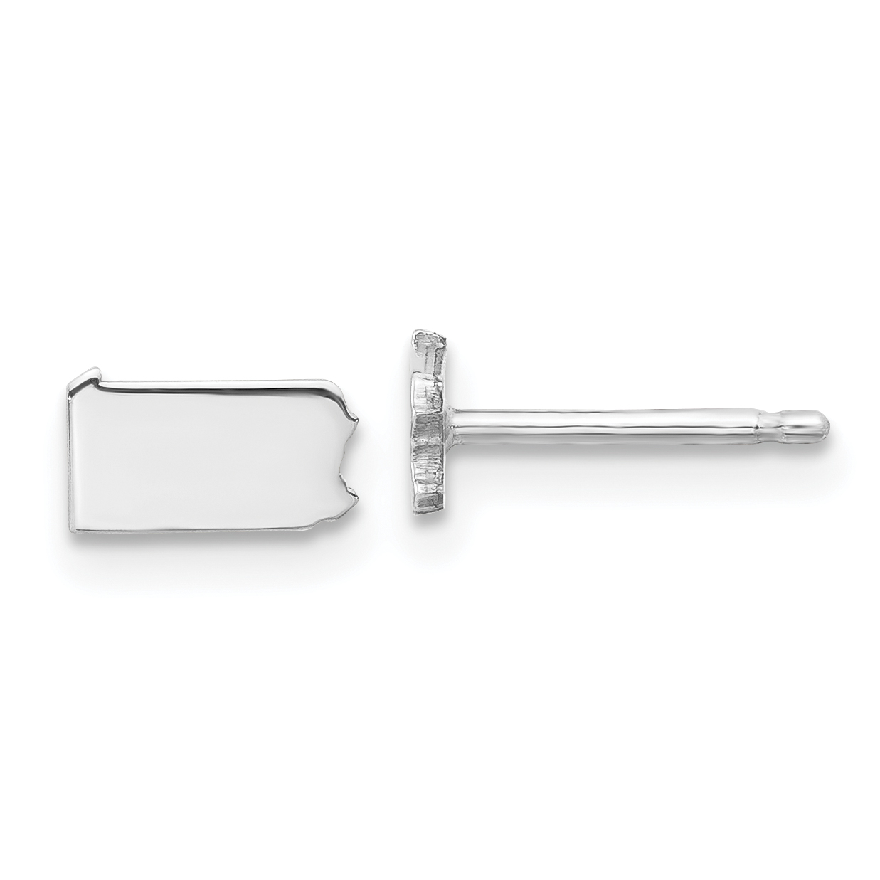 Sterling Silver/Rhodium-plated Pennsylvania State Earrings (XNE50SS-PA)