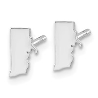 14K White Gold Rhode Island State Earrings view 2
