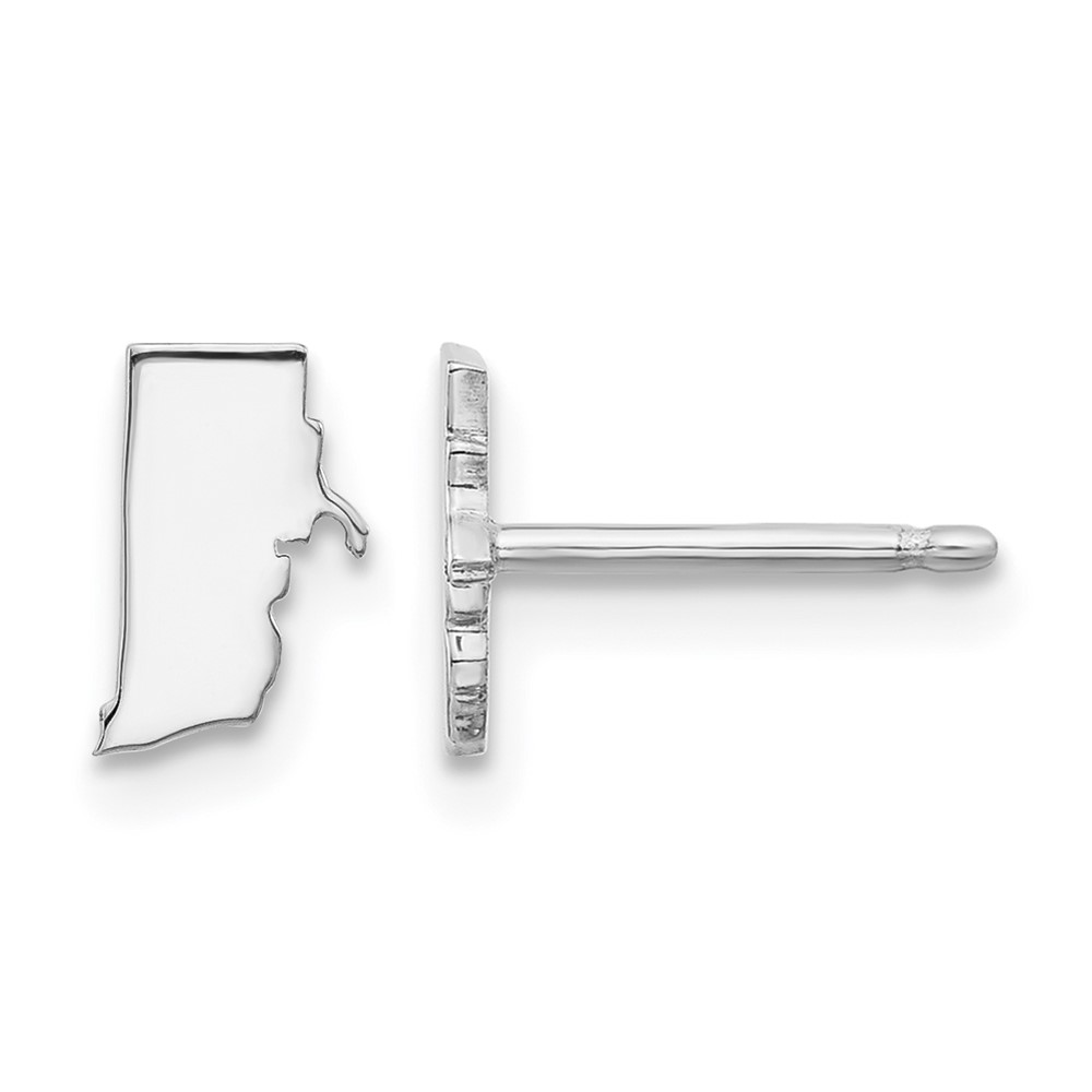 14K White Gold Rhode Island State Earrings
