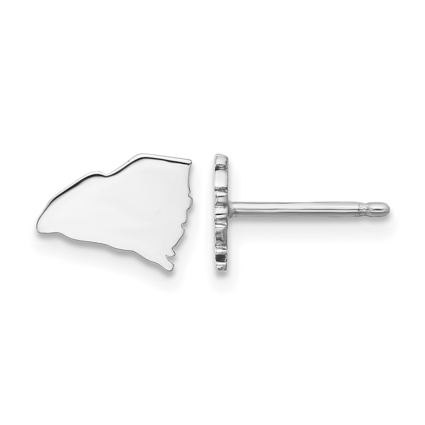 Sterling Silver/ Rhodium-plated South Carolina State Earrings (XNE50SS-SC)