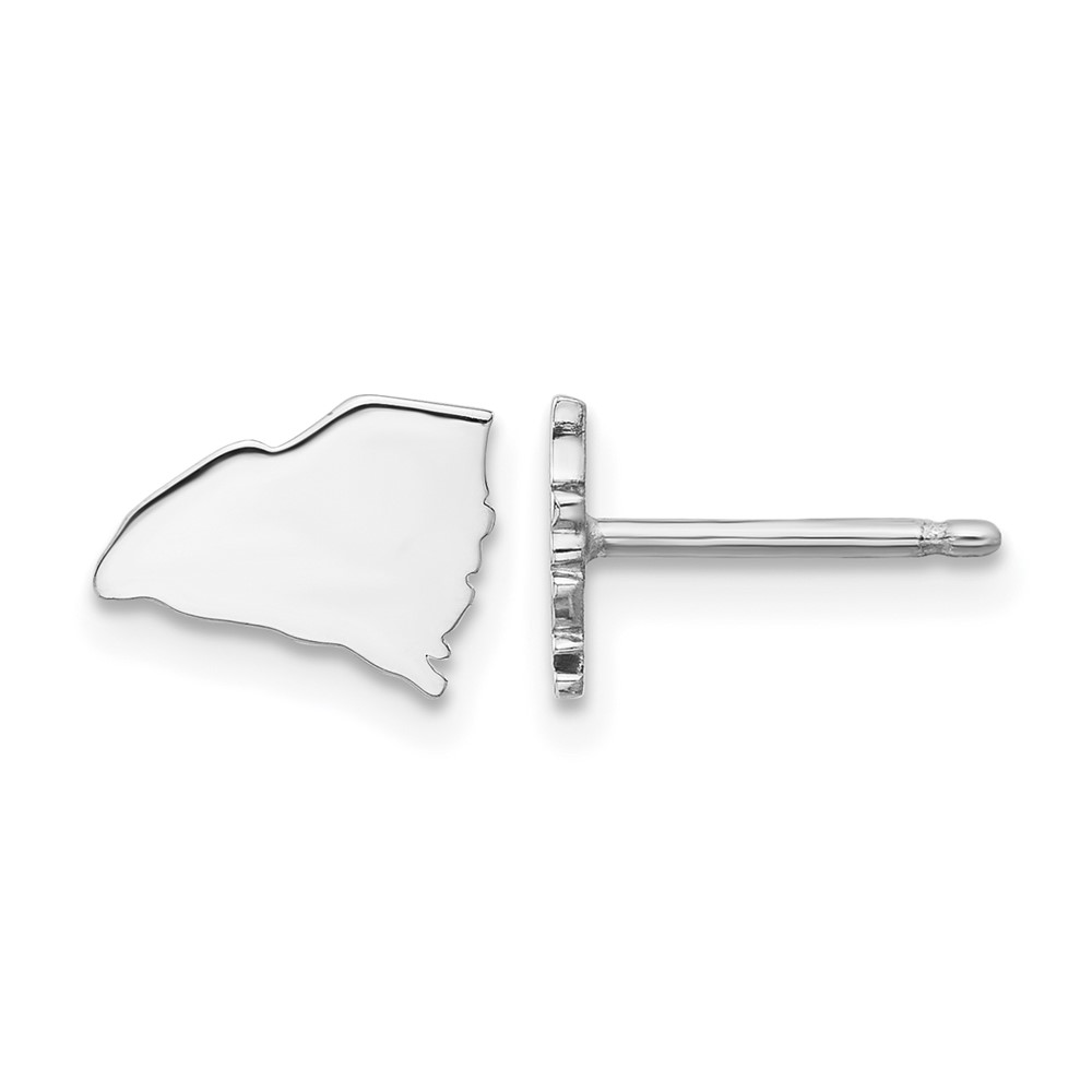 14K White Gold South Carolina State Earrings