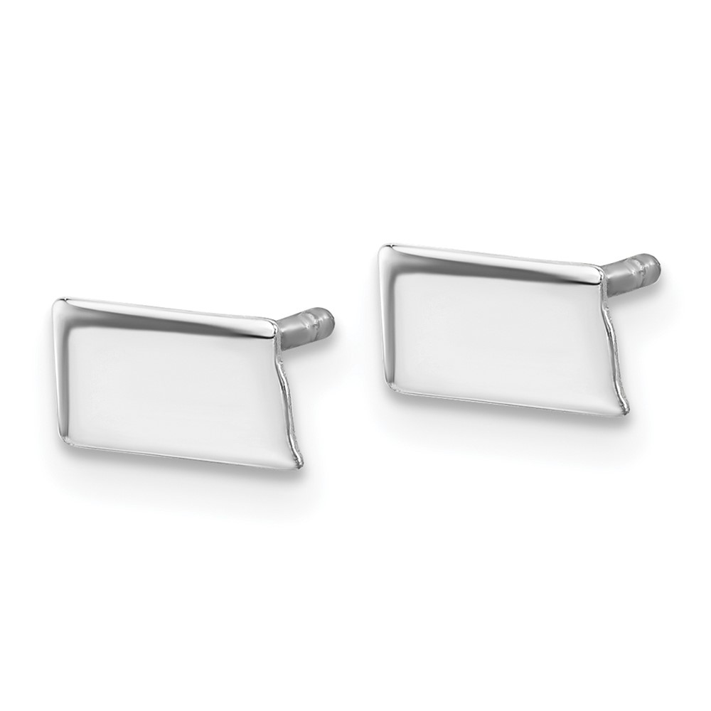 Sterling Silver/Rhodium-plated South Dakota State Earrings (XNE50SS-SD)