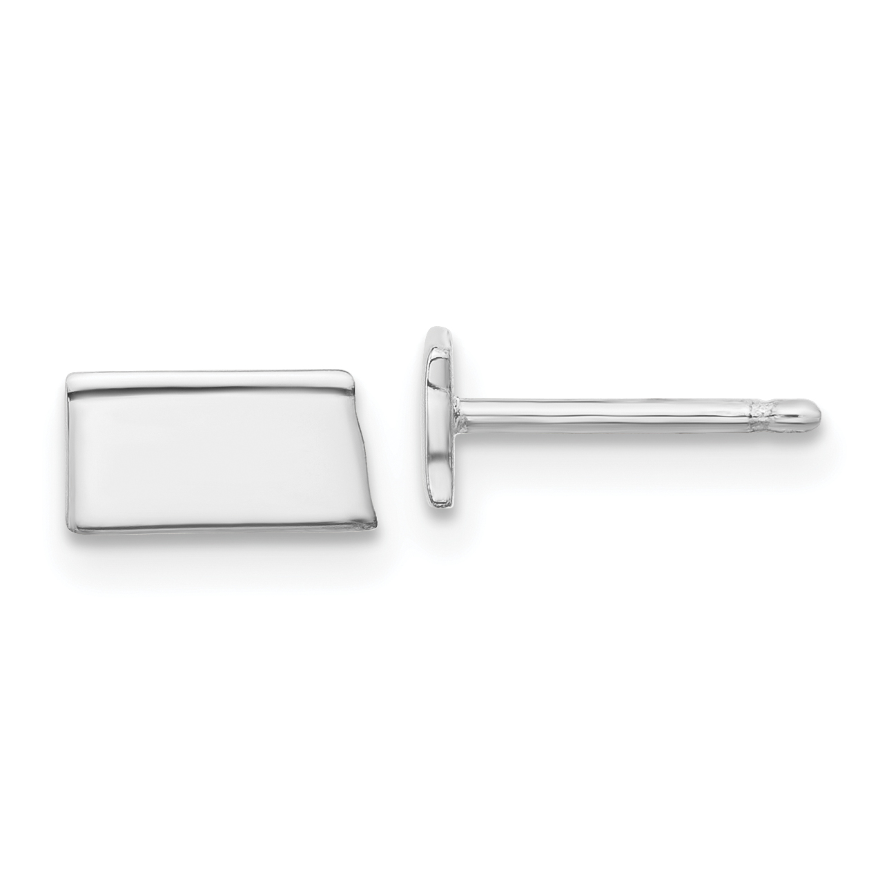 Sterling Silver/Rhodium-plated South Dakota State Earrings (XNE50SS-SD)