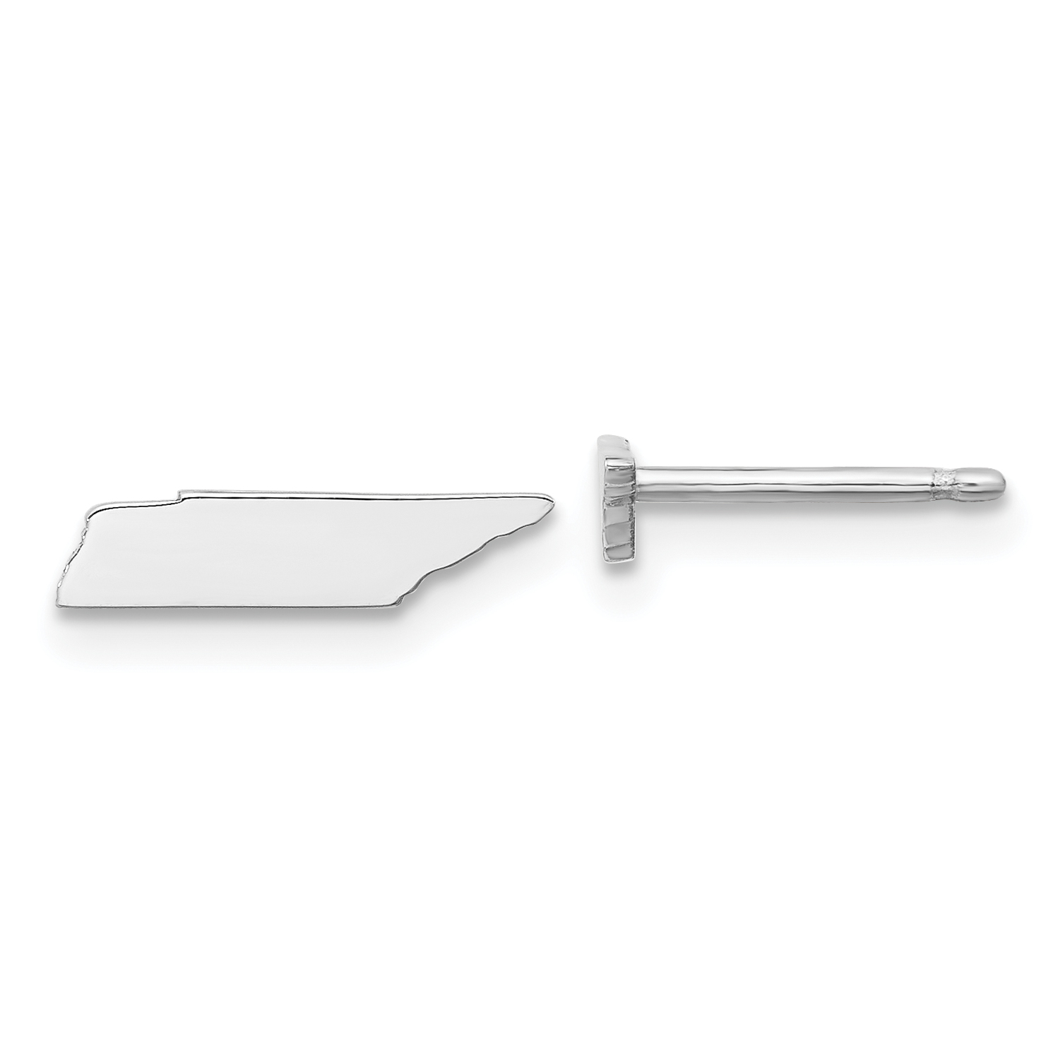Sterling Silver/Rhodium-plated Tennessee State Earrings (XNE50SS-TN)
