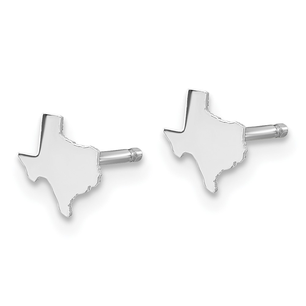 Sterling Silver/Rhodium-plated Texas State Earrings (XNE50SS-TX)