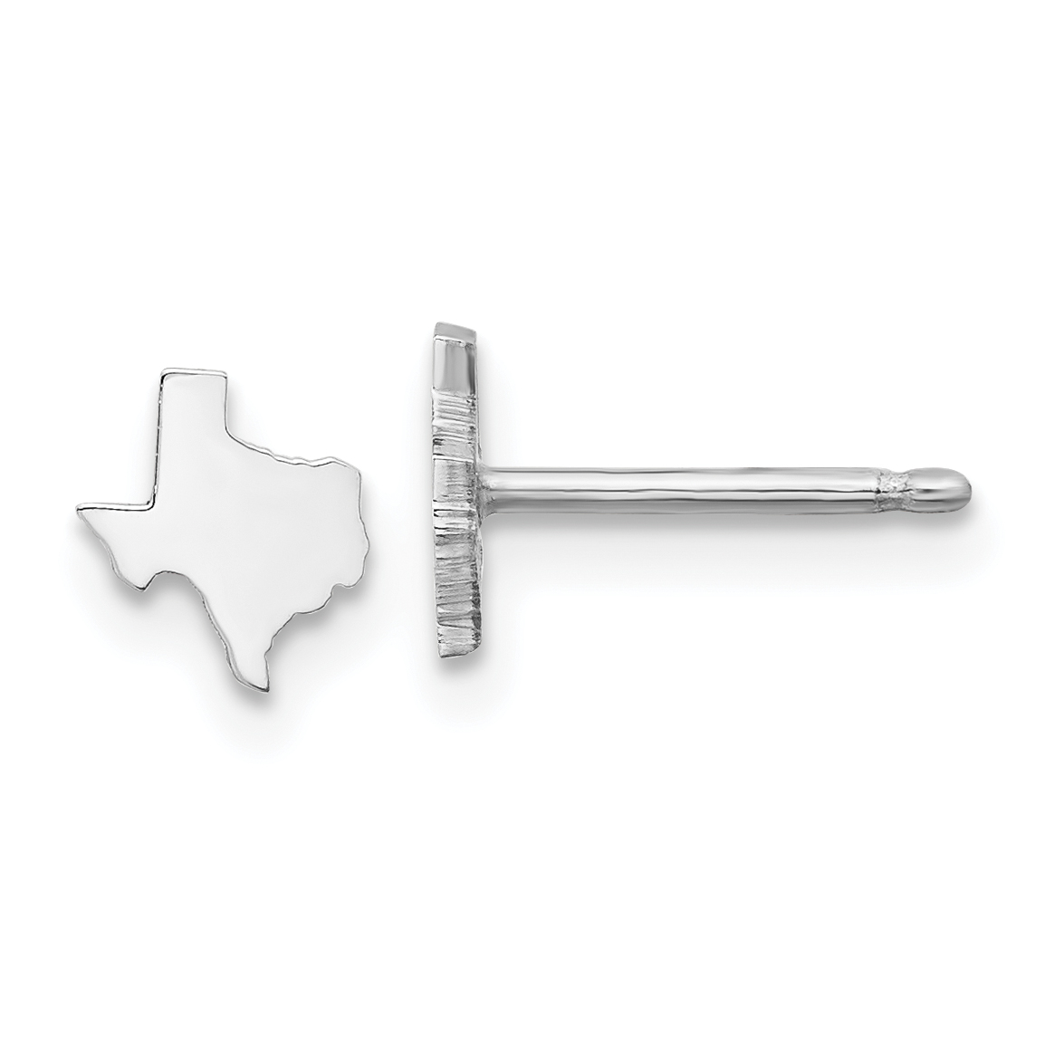 Sterling Silver/Rhodium-plated Texas State Earrings (XNE50SS-TX)