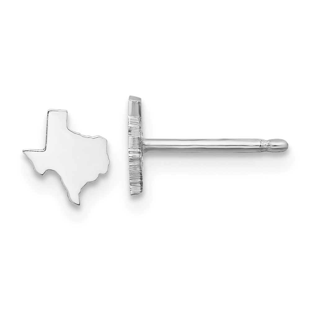 Sterling Silver/Rhodium-plated Texas State Earrings (XNE50SS-TX)