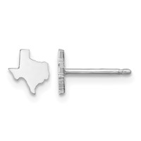 14K White Gold Texas State Earrings view 1