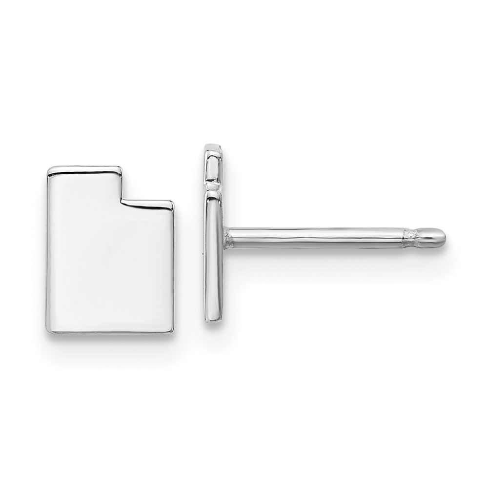 Sterling Silver/rhodium-plated Utah State Earrings (XNE50SS-UT)