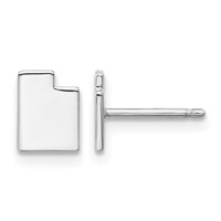 14K White Gold Utah State Earrings view 1