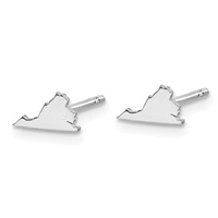 14K White Gold Virginia State Earrings view 2
